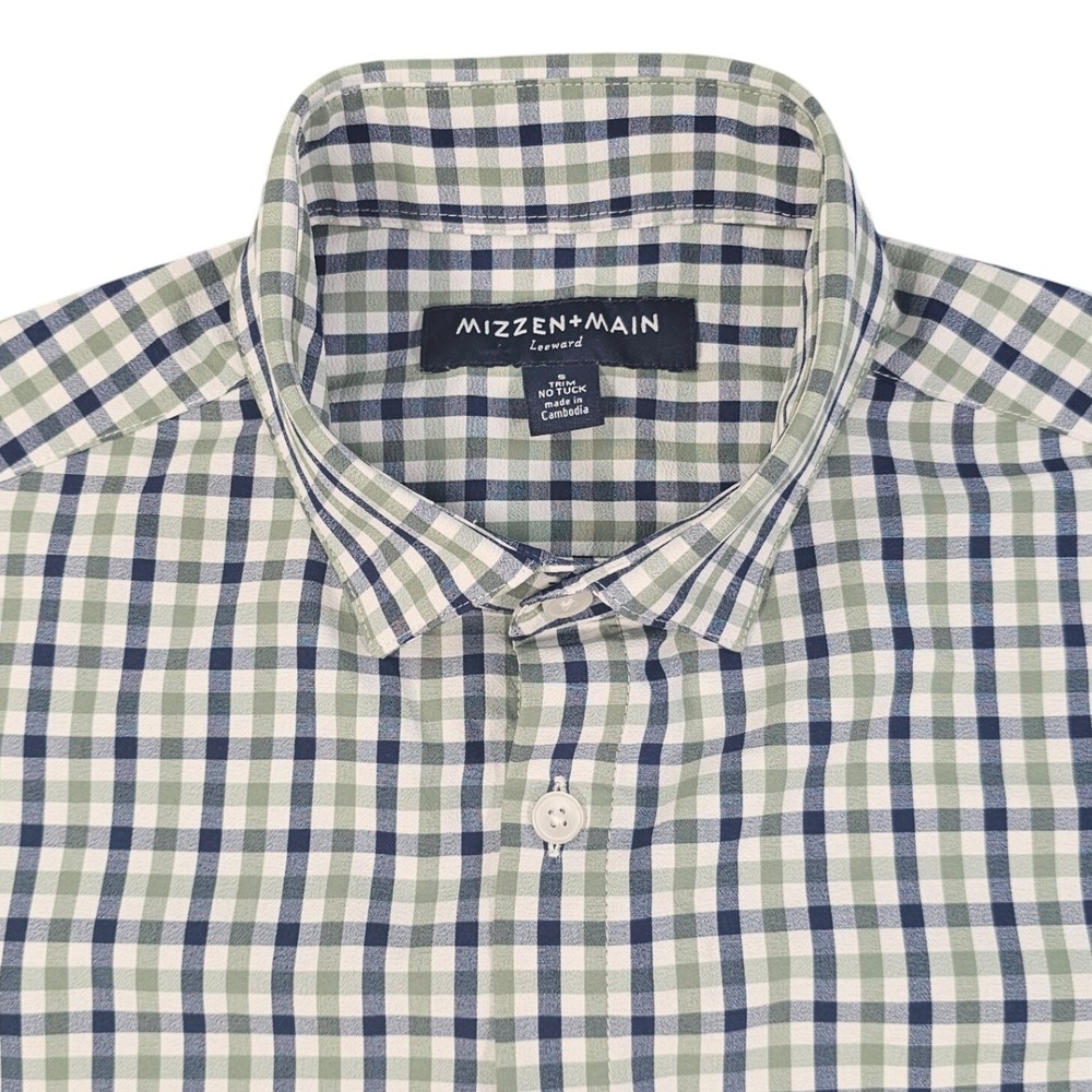 Mizzen+Main Leeward Trim Fit No Tuck Shirt Mens Small Gingham 1WS-0887